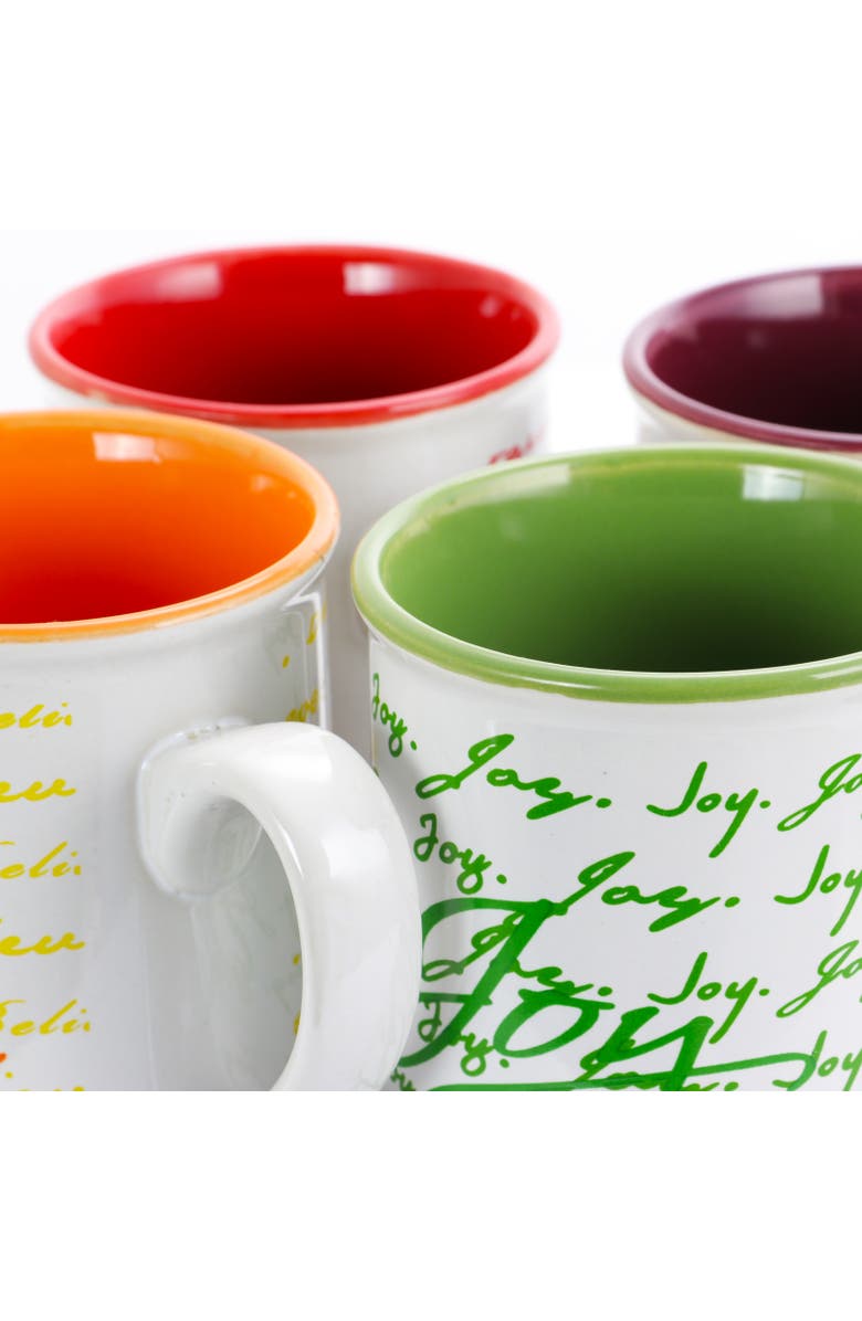 Gibson Home Inspirational Words 16 oz Mug 4 Assorted Designs, Alternate, color, Green