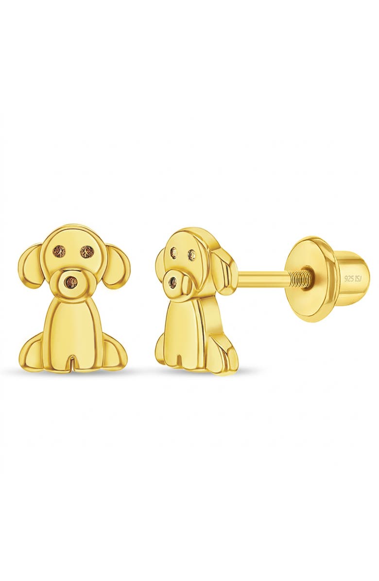 In Season Jewelry Puppy Dog Plated Earrings, Main, color, Silver
