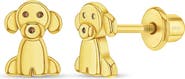 In Season Jewelry Puppy Dog Plated Earrings