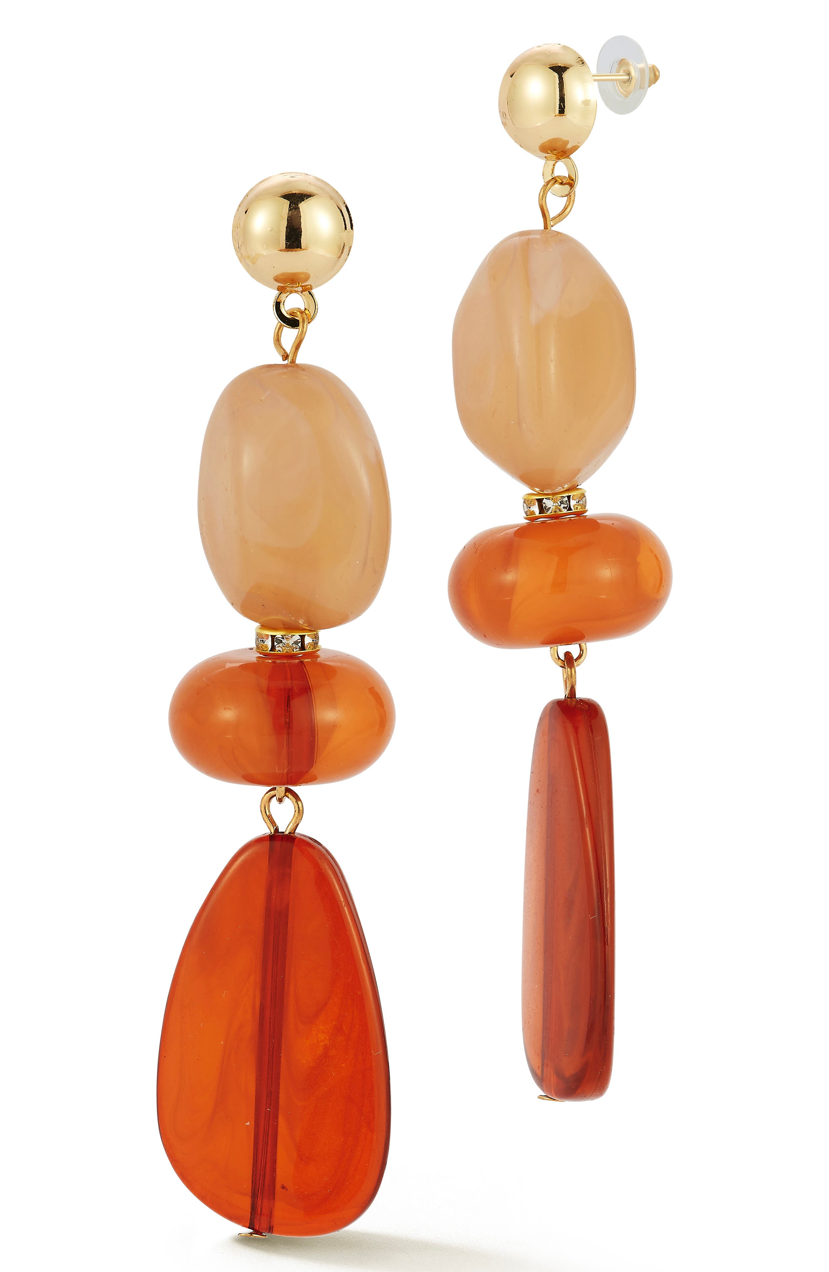 Triple Bead Drop Earrings