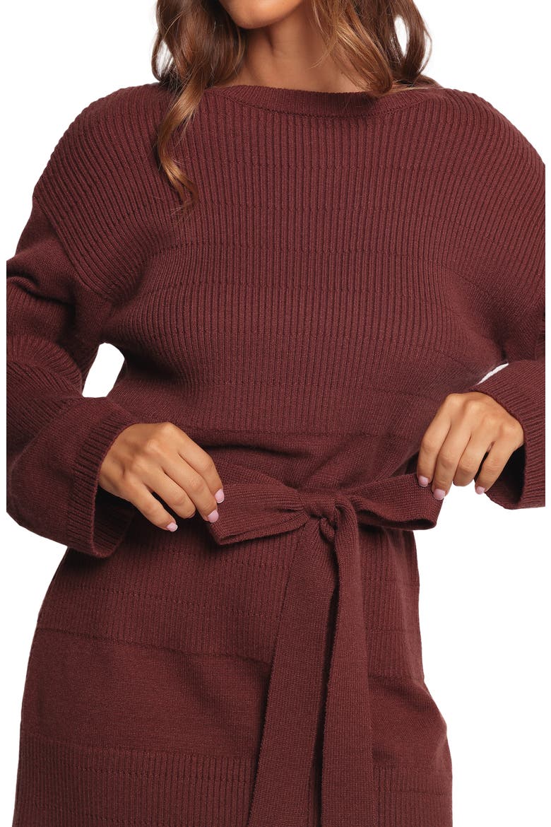 Lucca Long Sleeve Mini Sweater Dress, Alternate, color, CHOCOLATE BROWN