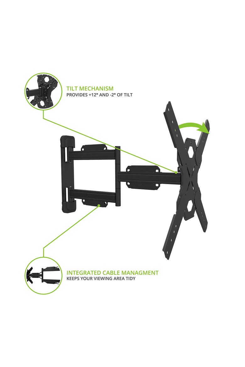 PS400 Articulating Full Motion Single Stud Mount for 30" - 80" TV, Alternate, color, Black