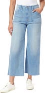 Kensie High Waist Raw Hem Crop Wide Leg Jeans