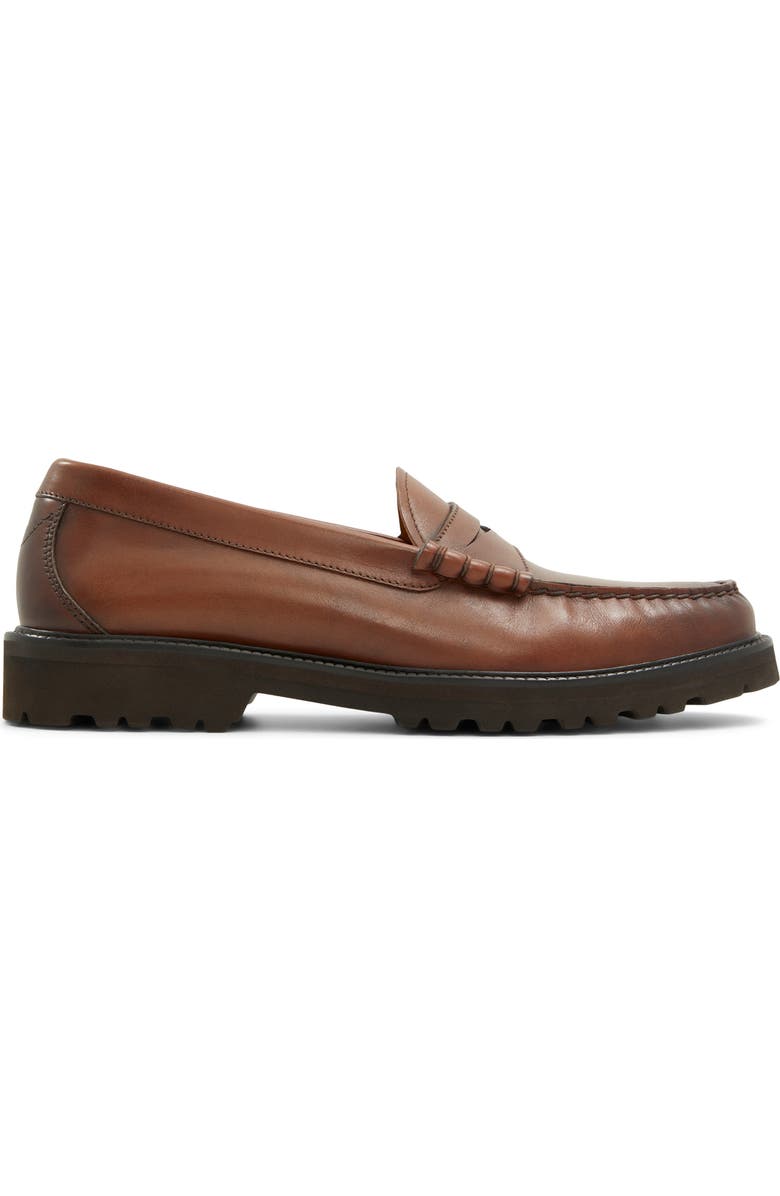 Brooks Brothers Bleecker Lug Sole Penny Loafer, Alternate, color, Cognac