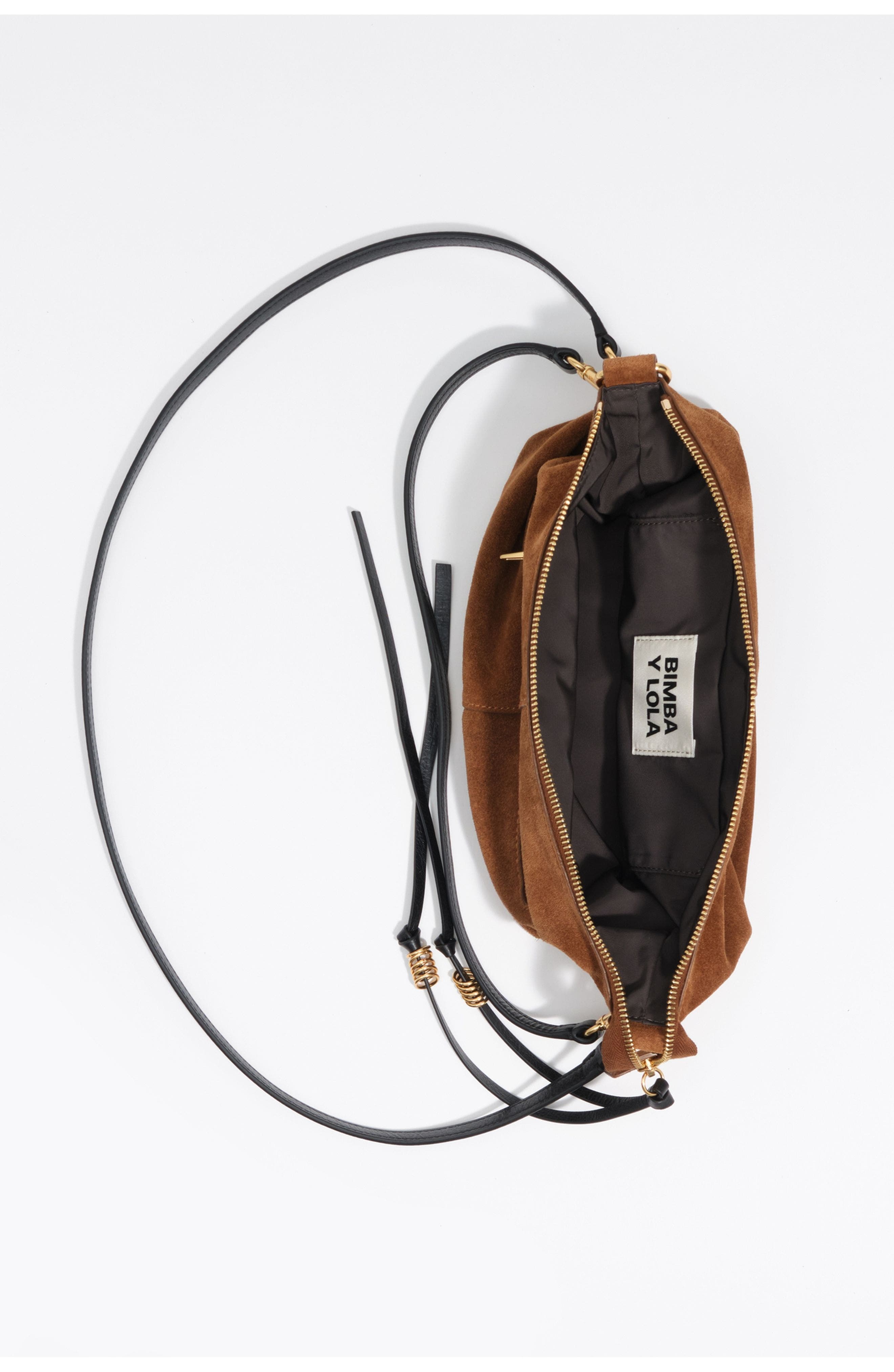 Medium Suede Madrid Crossbody Bag, Alternate, color, TOBACCO
