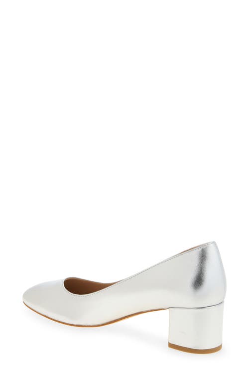 Stuart Weitzman Bridget Block Pump In Silver