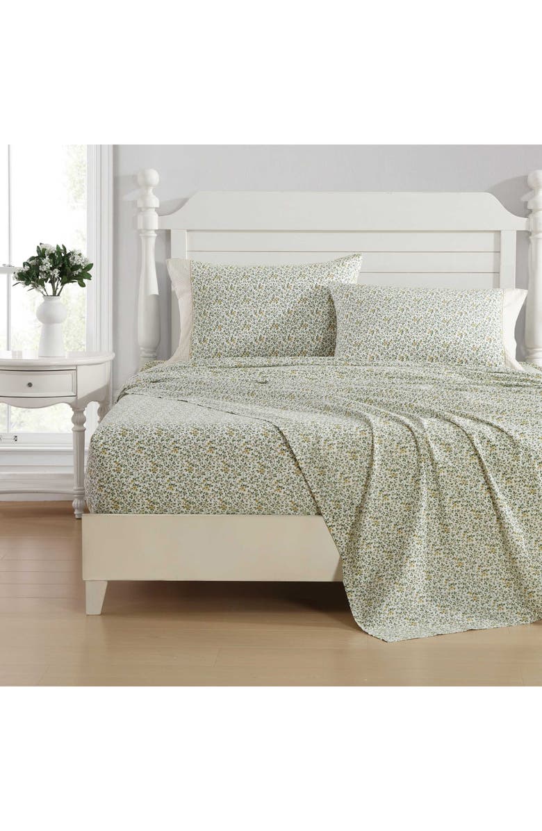 Laura Ashley Tierney Cotton Percale Sheet Set, Alternate, color, Green
