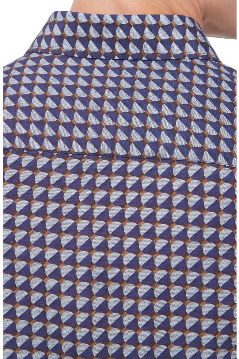 Julian Shaped Fit Print Button-Up Shirt, Alternate, color, NAVY