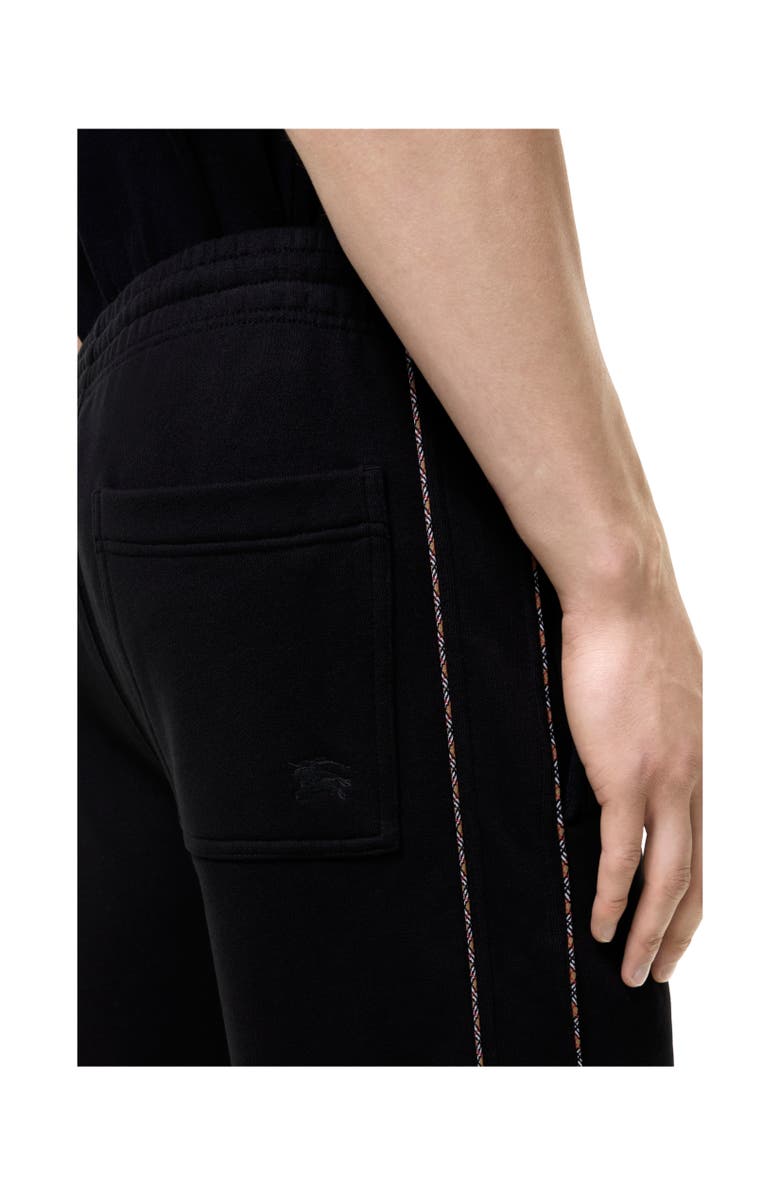 Burberry Check Piping Cotton Shorts, Alternate, color, Black