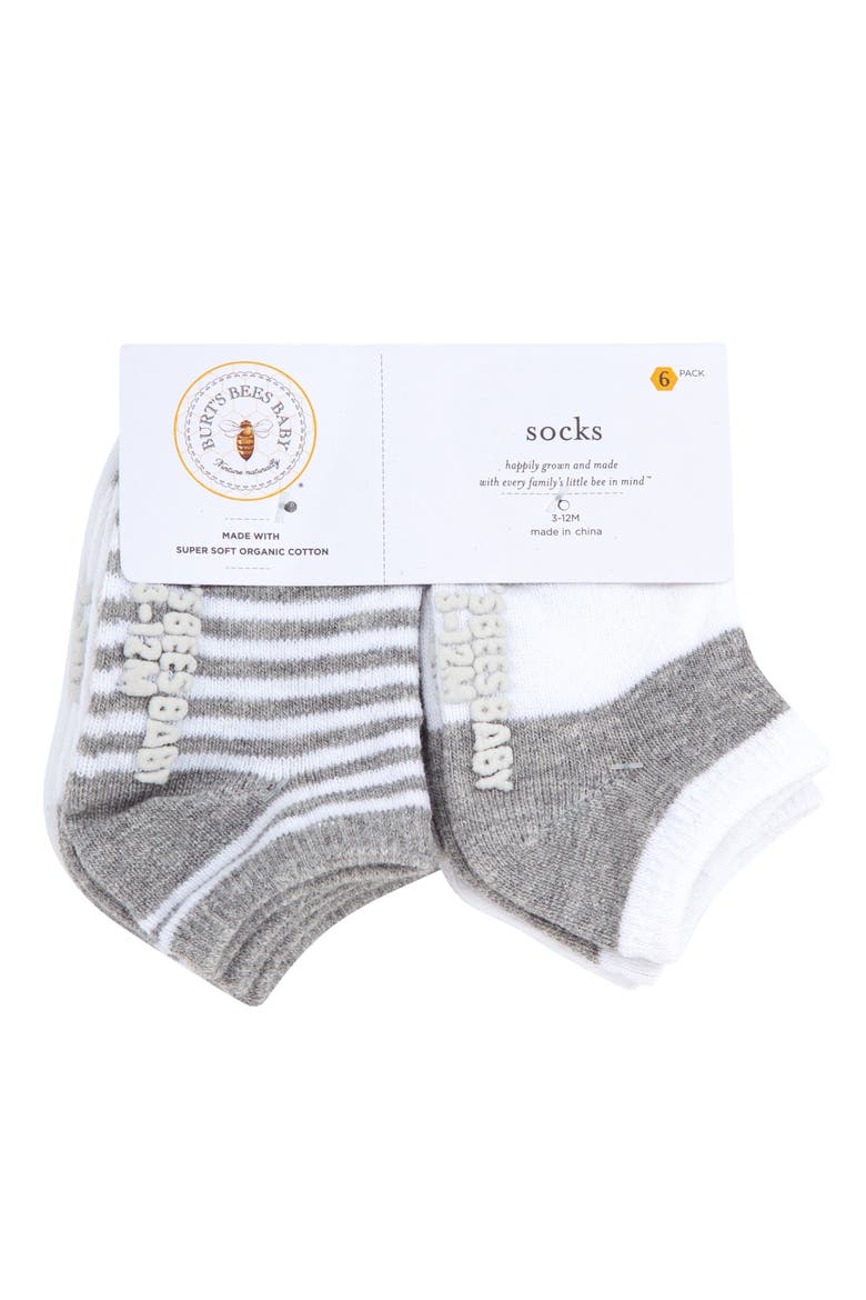 Assorted 6-Pack Ankle Socks, Alternate, color, HEATHER GREY