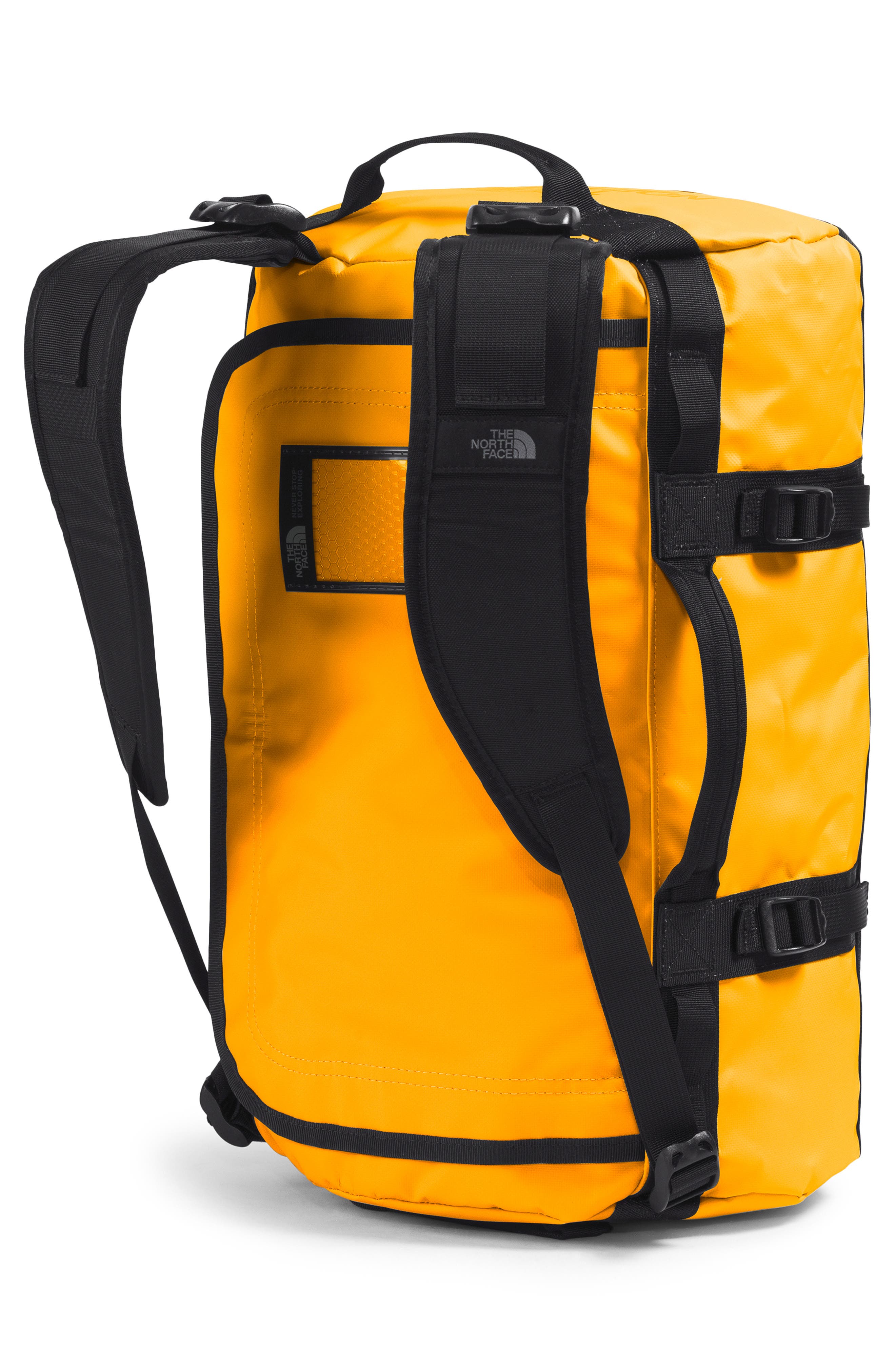 Base Camp Extra Small Duffle Bag, Alternate, color, SUMMIT GOLD/ TNF BLACK-NPF