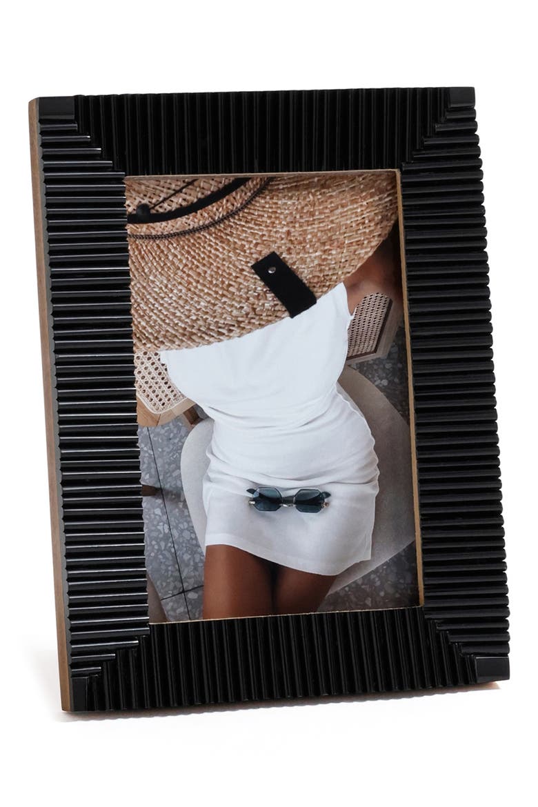 Nubia Ribbed 5.5 x 7.5 Photo Frame, Main, color, BLACK