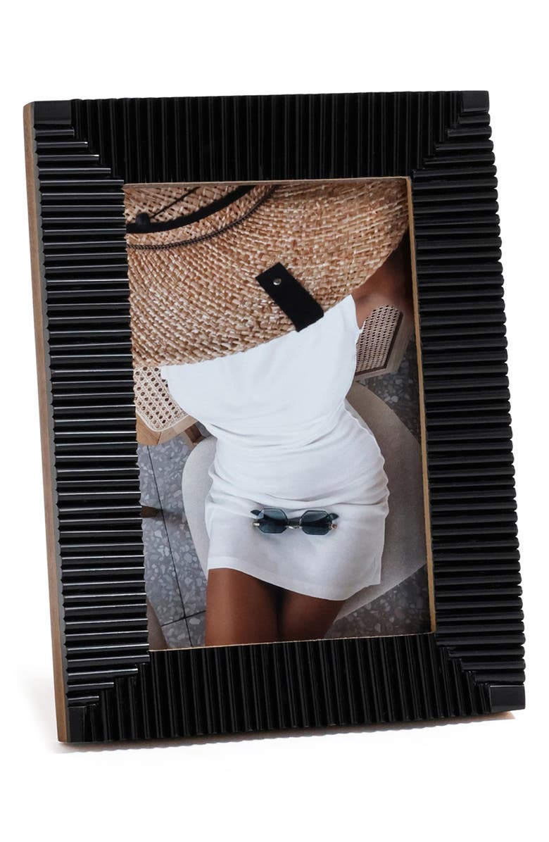 Zodax Nubia Ribbed 5.5 x 7.5 Photo Frame, Main, color, Black