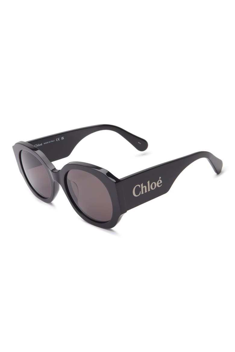 55mm Round Sunglasses, Alternate, color, BLACK BLACK GREY