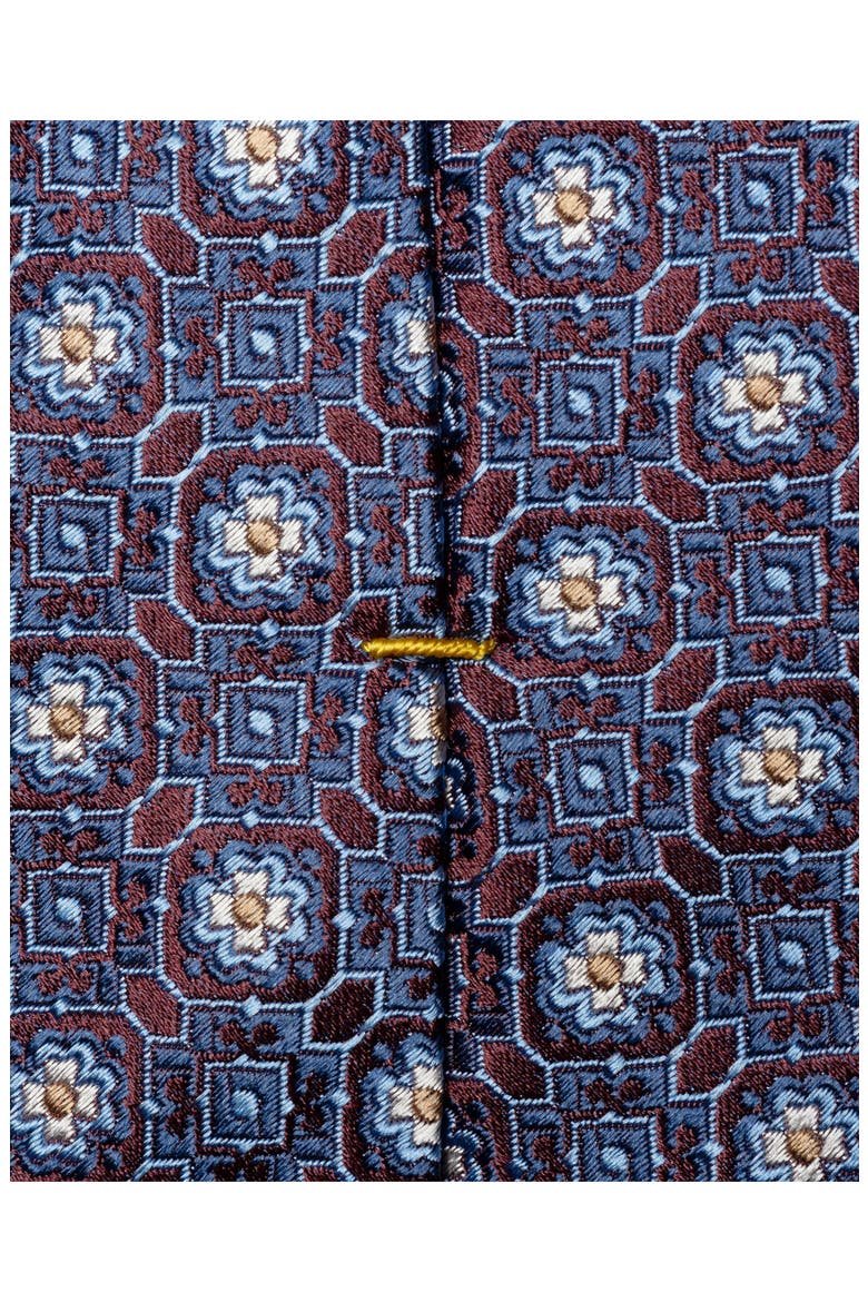 Floral Medallion Silk Jacquard Tie, Alternate, color, MEDIUM RED