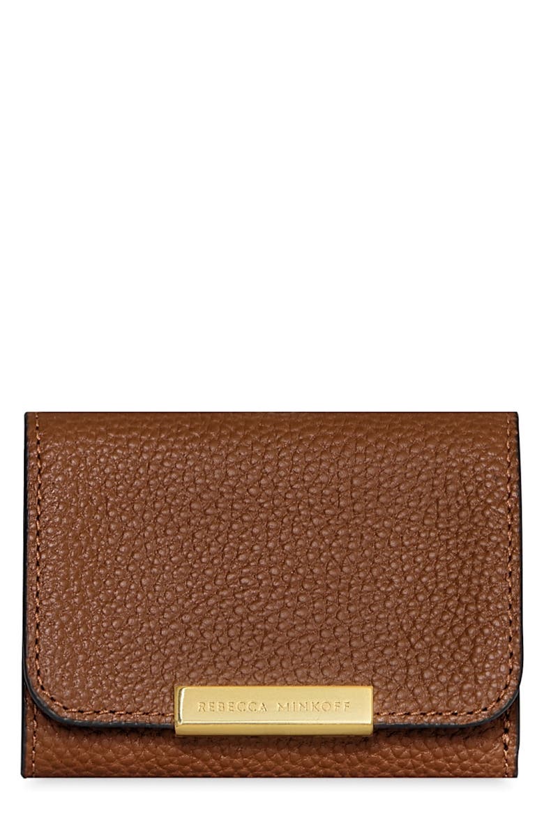 Insider Compact Leather Trifold Wallet, Main, color, TAWNY