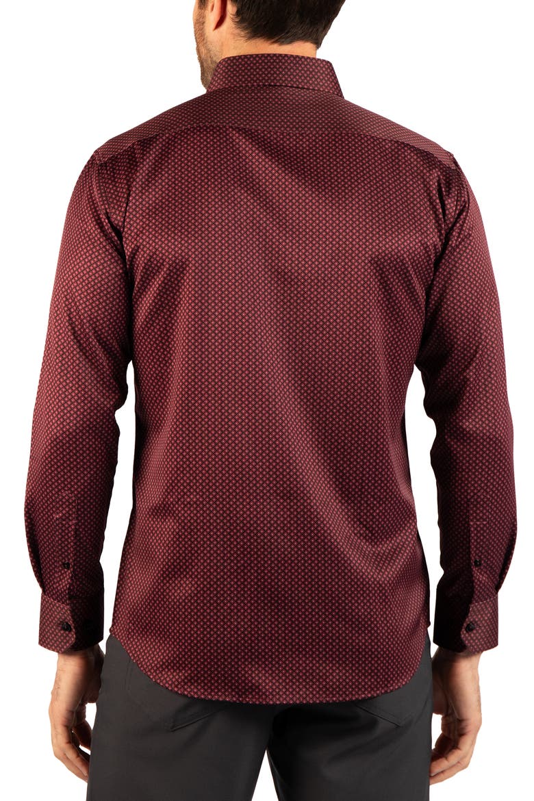 Diamond Printed Performance Shirt, Alternate, color, WINE