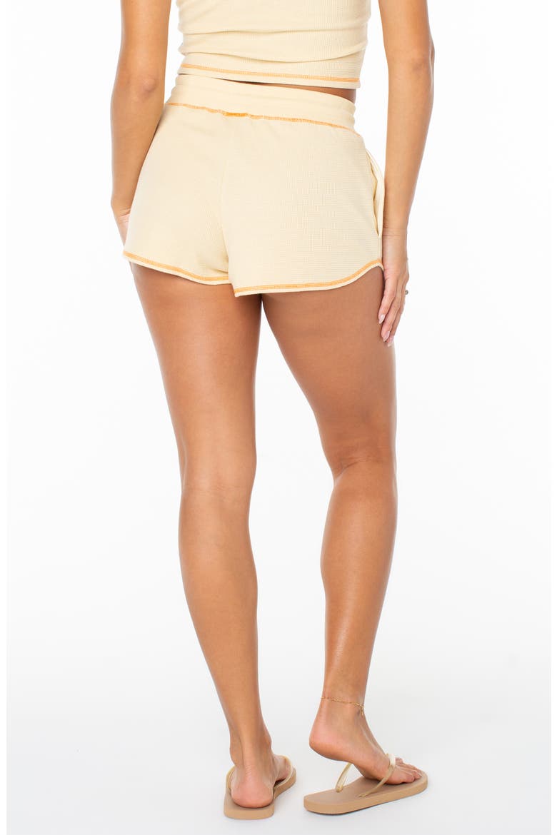 Dolphin Tie Waist Cotton Blend Shorts, Alternate, color, PARCHMENT