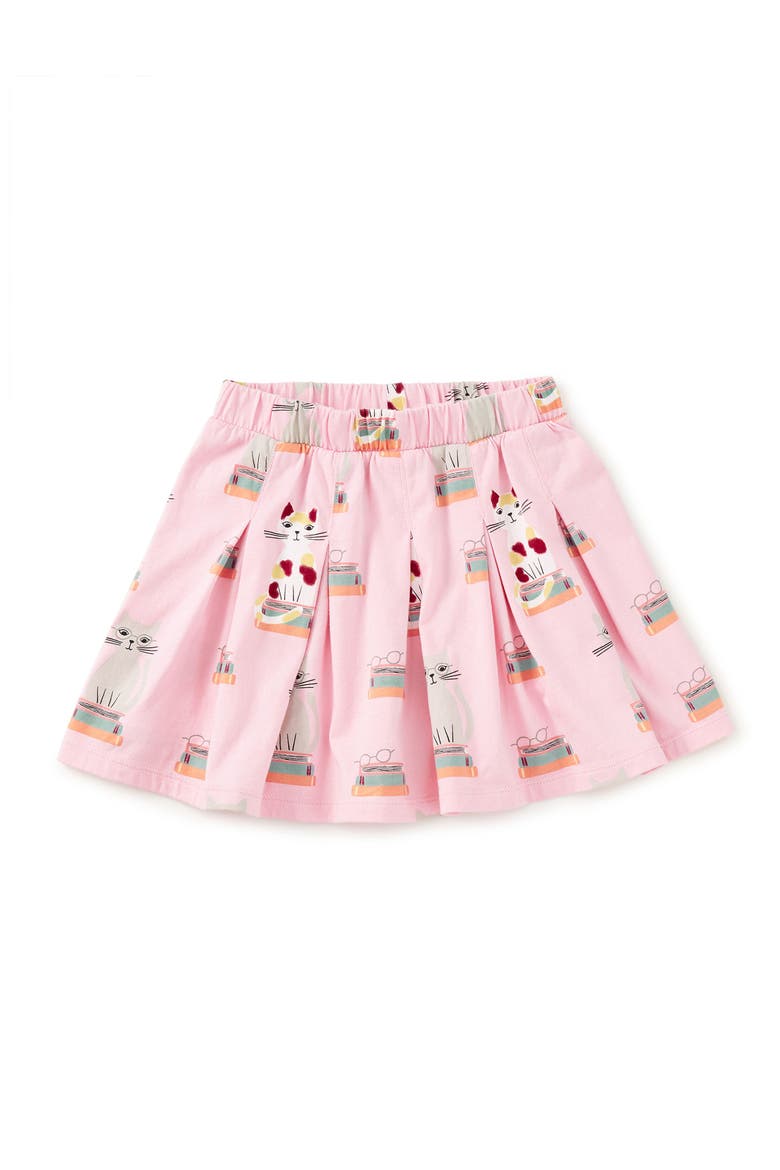 Pleated Jersey Skirt, Main, color, Bookshop Cat