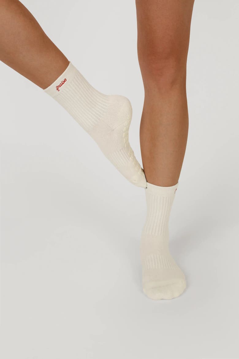 The Script Set Grip Socks, Alternate, color, Vanille/Platinum/Onyx