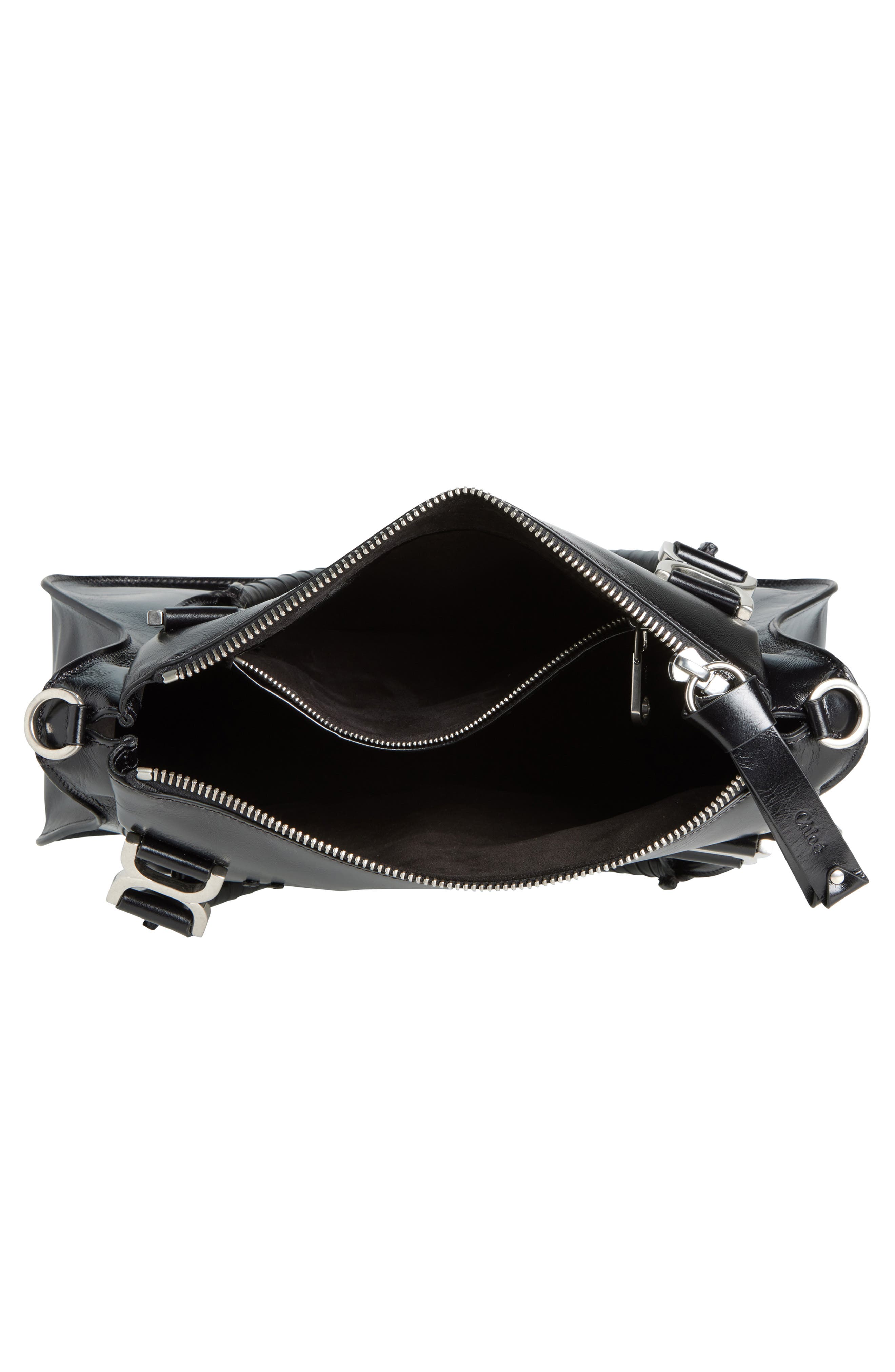 Chloé Medium Marcie Leather Satchel, Alternate, color, 001 Black