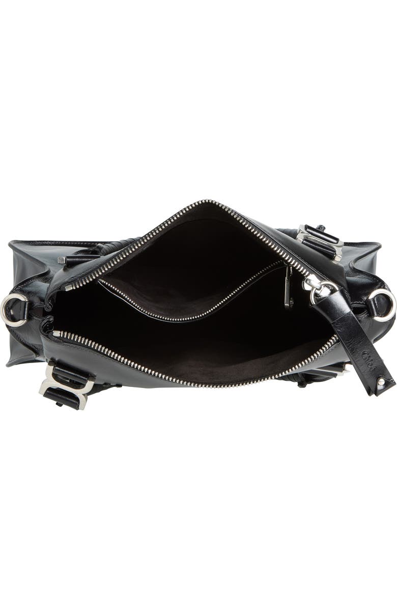 Chloé Medium Marcie Leather Satchel, Alternate, color, 001 Black