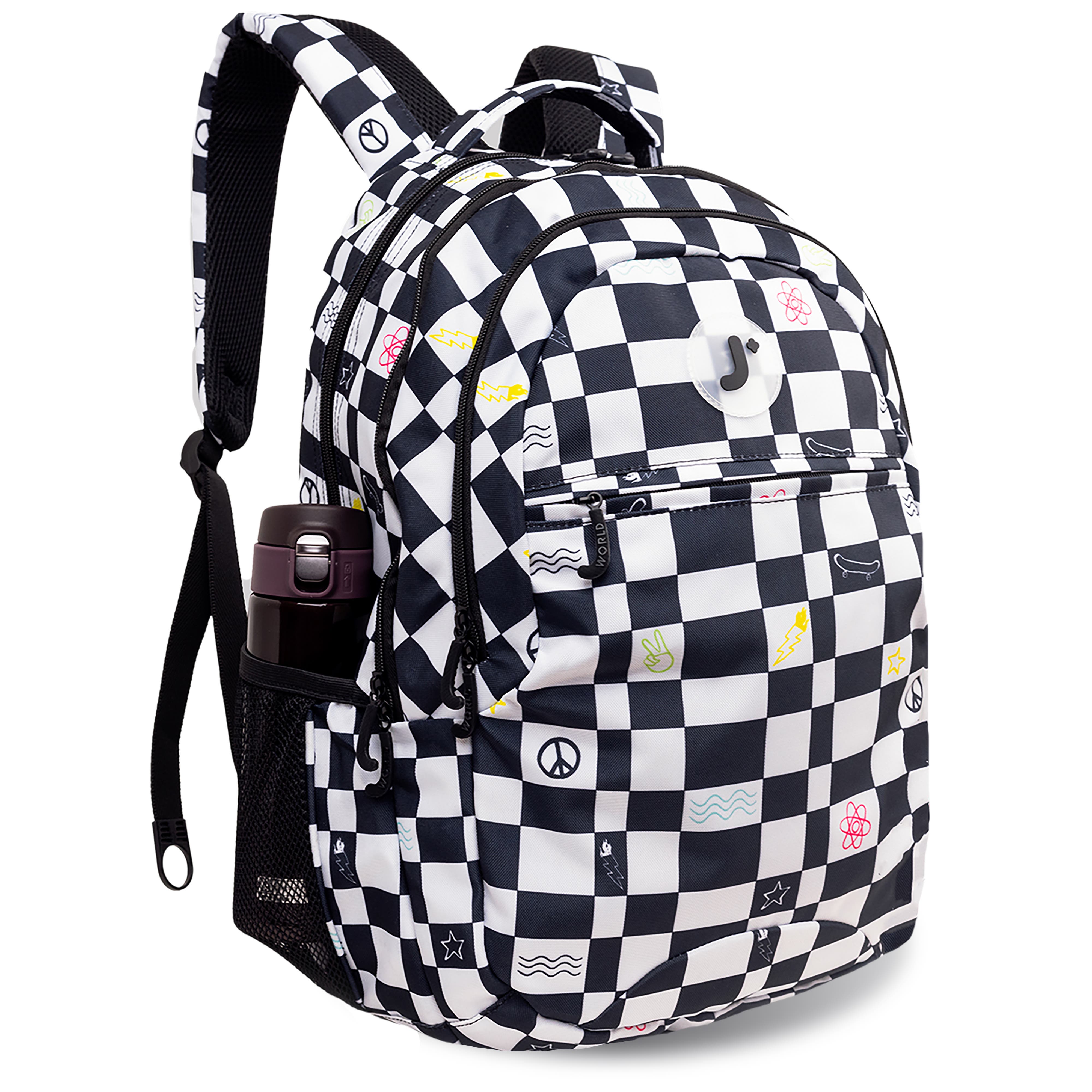 J World Cornelia Kids School Backpack, Alternate, color, Icon Checkers