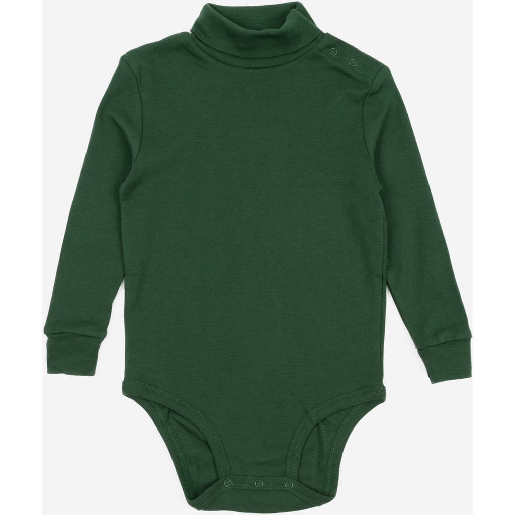Leveret Baby Turtleneck Bodysuit, Cotton Long Sleeve In Green
