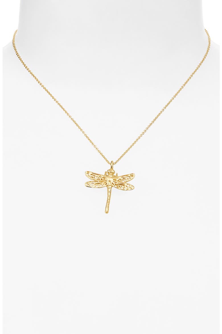 Mallory Dragonfly Pendant Necklace, Alternate, color, GOLD