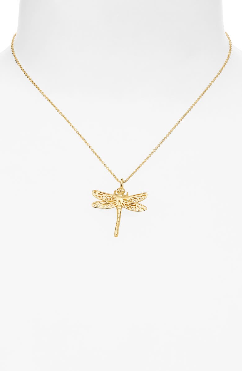Kiara by Ki-Ele Mallory Dragonfly Pendant Necklace, Alternate, color, Gold