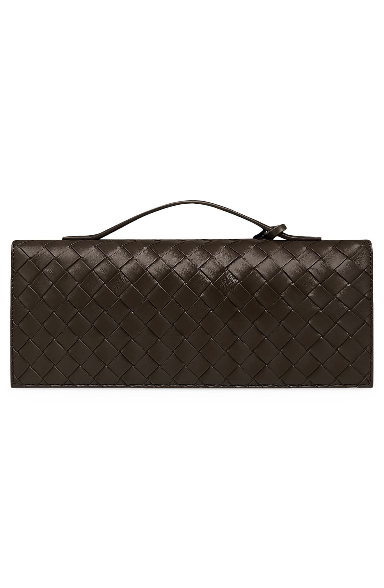 JW PEI Celeste Woven Faux Leather Envelope Top Handle Bag, Alternate, color, Dark Brown