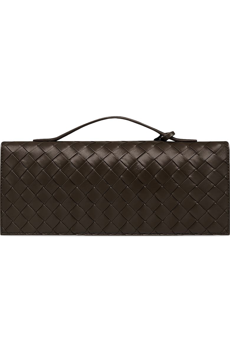 JW PEI Celeste Woven Faux Leather Envelope Top Handle Bag, Alternate, color, Dark Brown