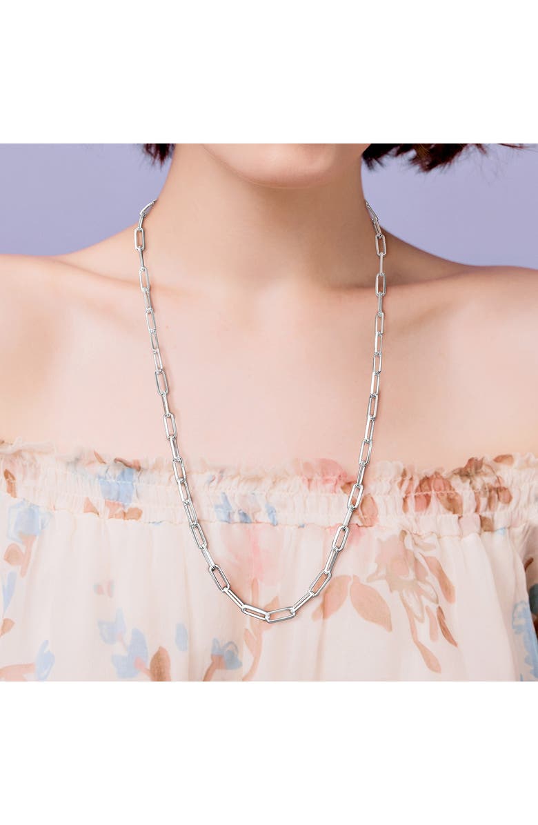 DELMAR Sterling Silver Paper Clip Chain Necklace, Alternate, color, Silver