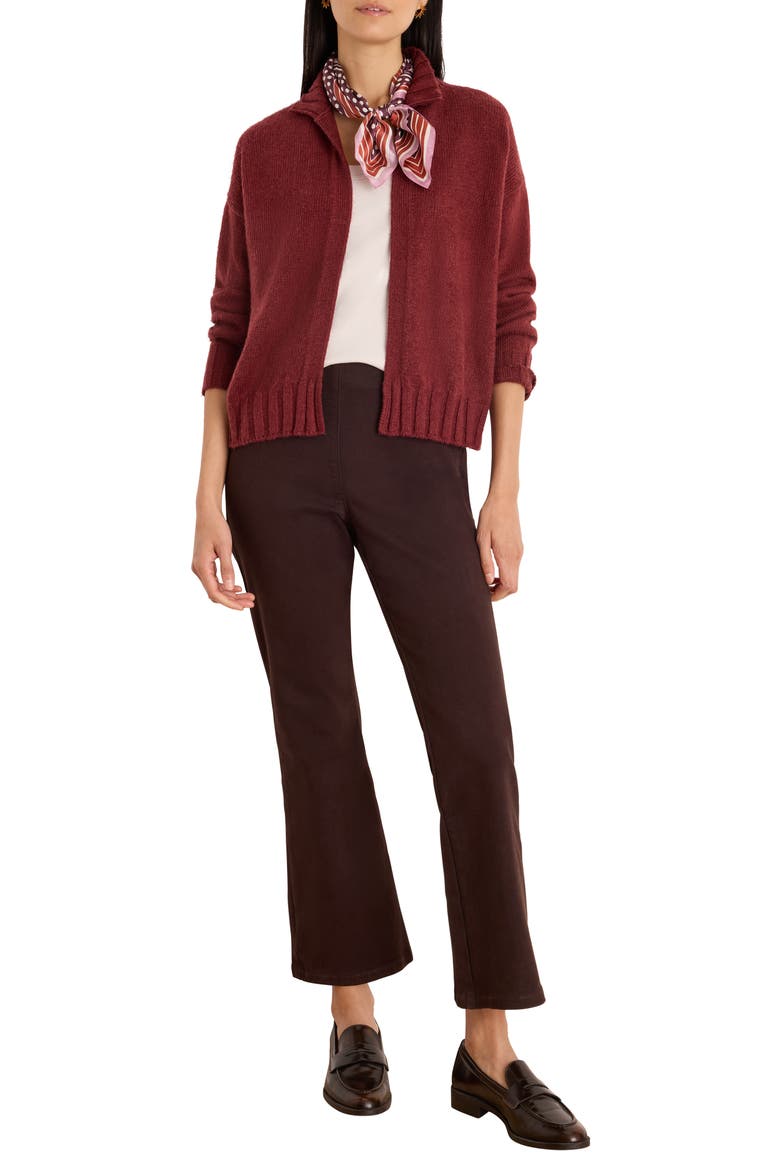 Pop On Cardigan, Alternate, color, WINE