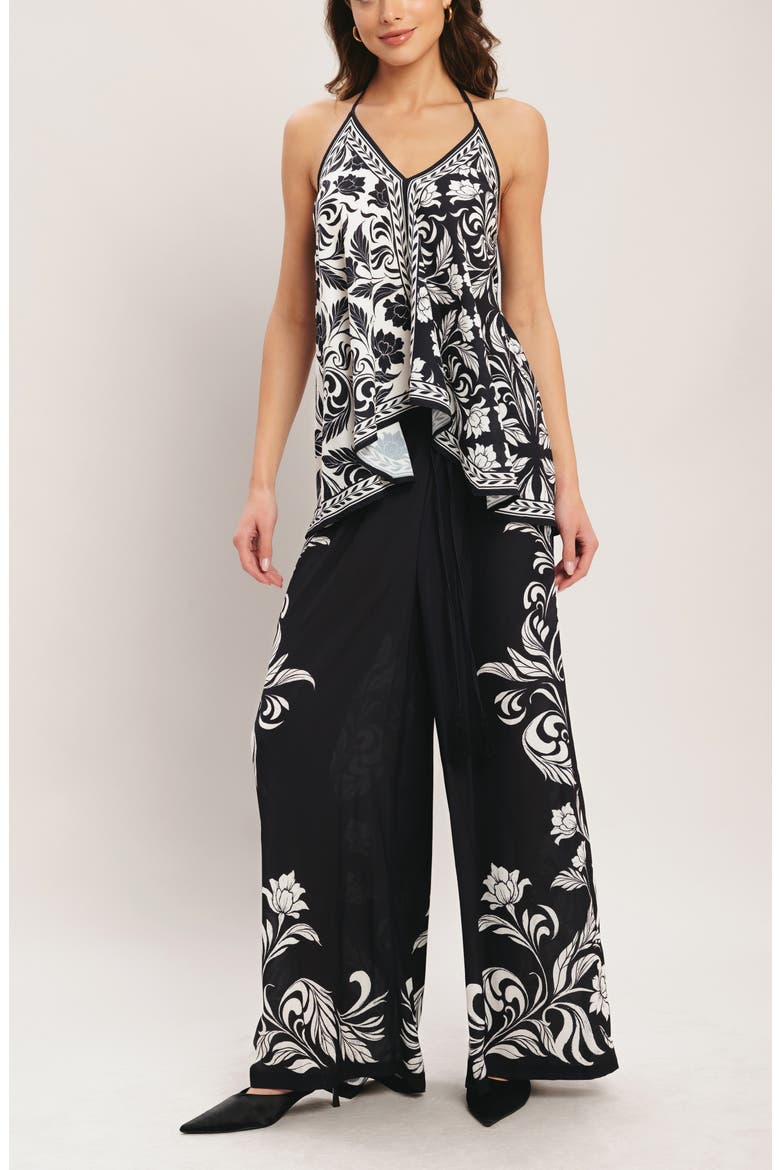Halter Scarf Top, Alternate, color, BLACK