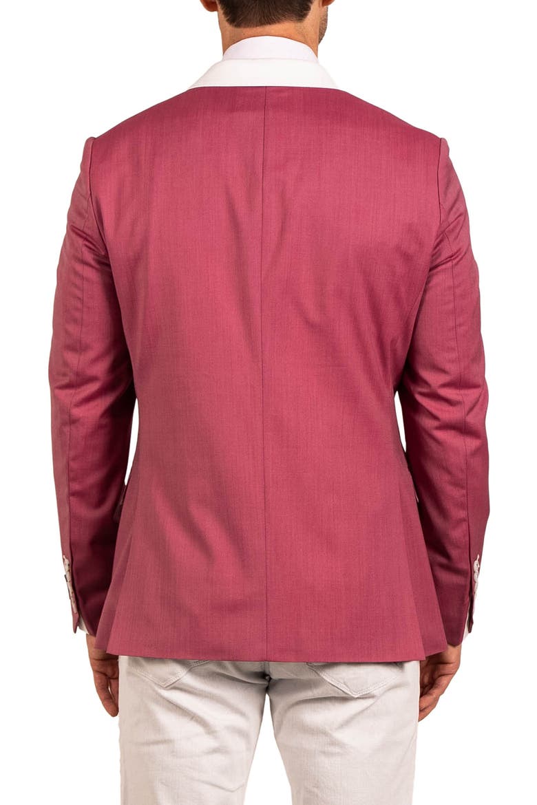 Socrate Evo Resistance13 Contrast Trim Virgin Wool Blazer, Alternate, color, RED