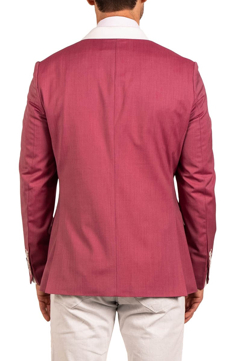 Maceoo Socrate Evo Resistance13 Contrast Trim Virgin Wool Blazer, Alternate, color, Red