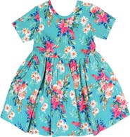 RuffleButts Knit Short Sleeve Twirl Dress