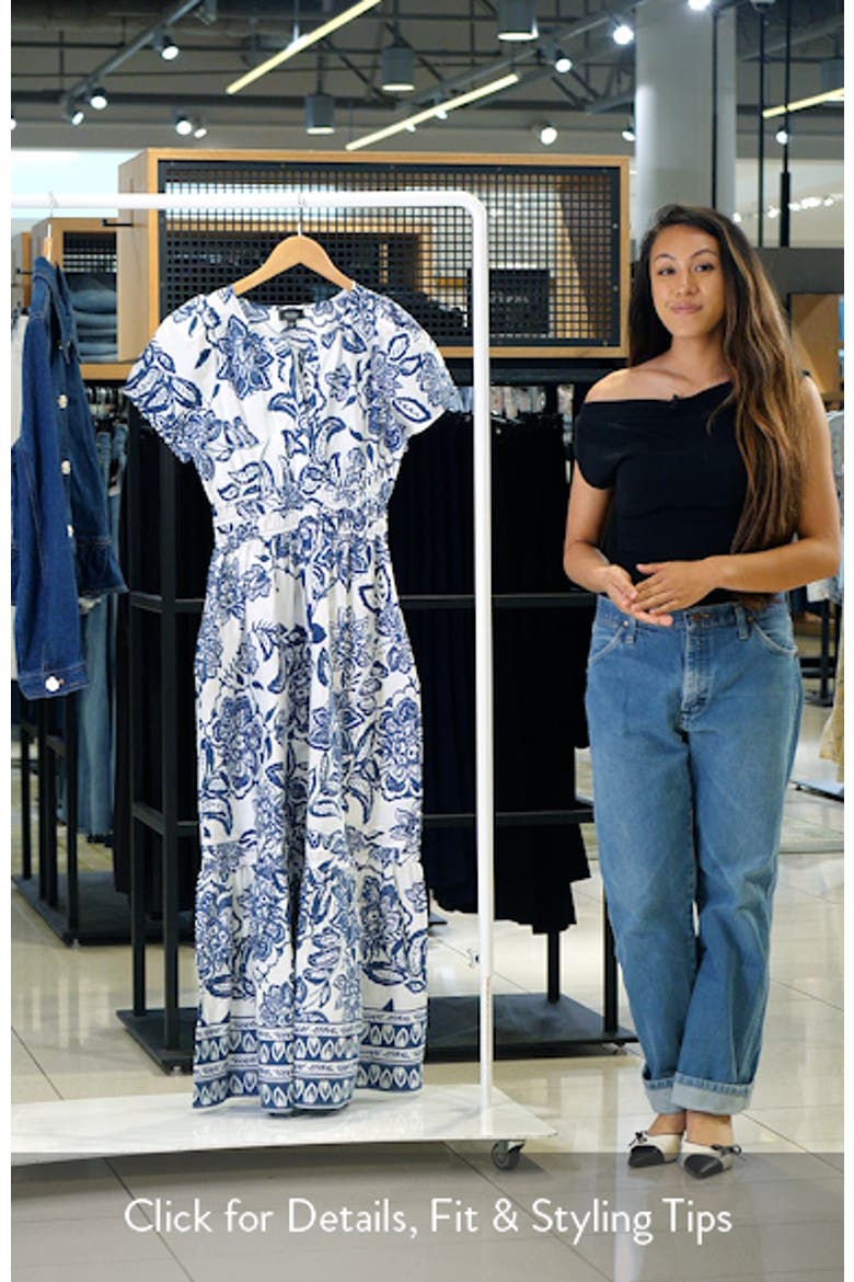Floral Smocked Waist Maxi Dress video