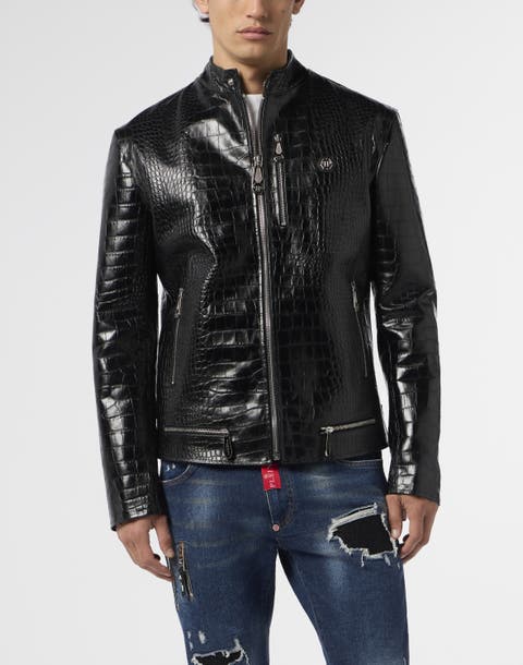 Leather Moto Jacket Cocco Men