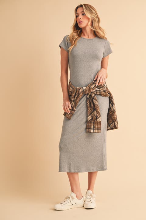 Basic Crewneck Midi Dress