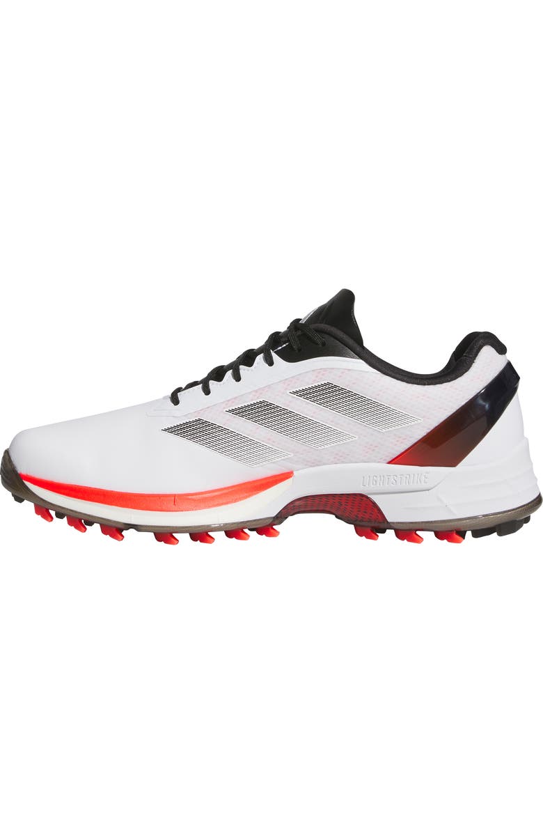 adidas Adizero ZG Waterproof Golf Shoe, Alternate, color, White/ Lucid Red/ Core Black