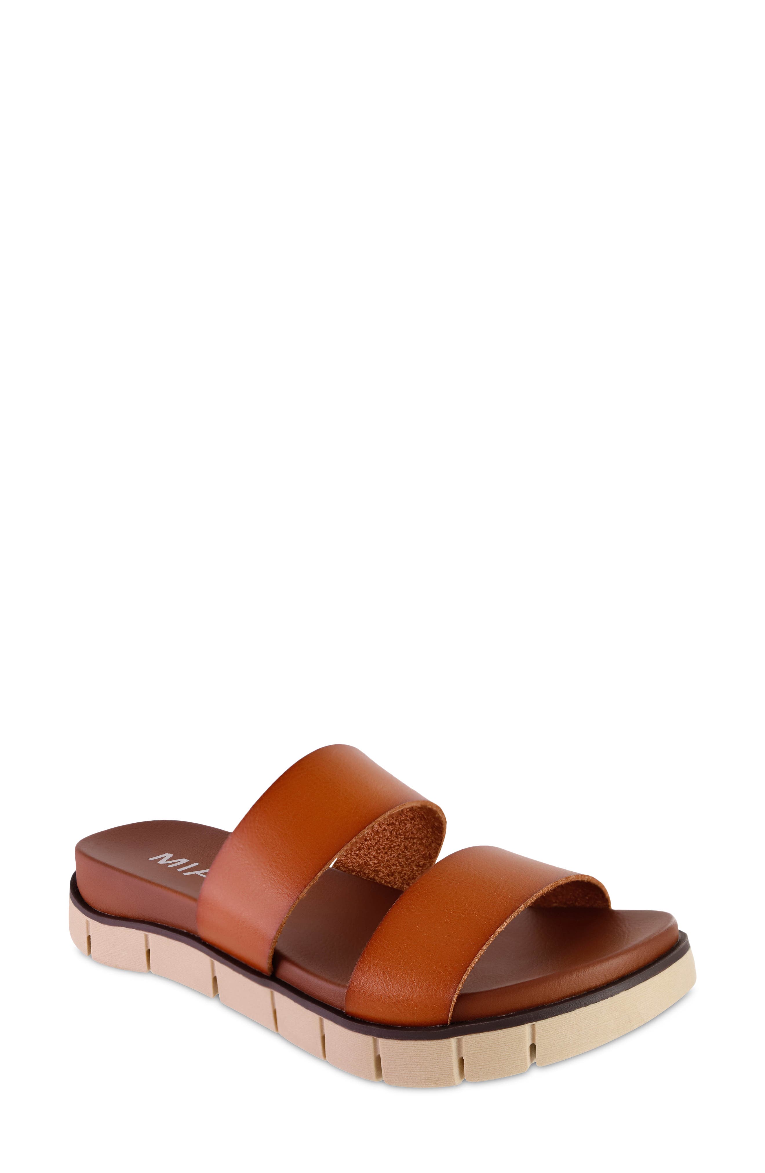 Elori Slide Sandal, Main, color, COGNAC