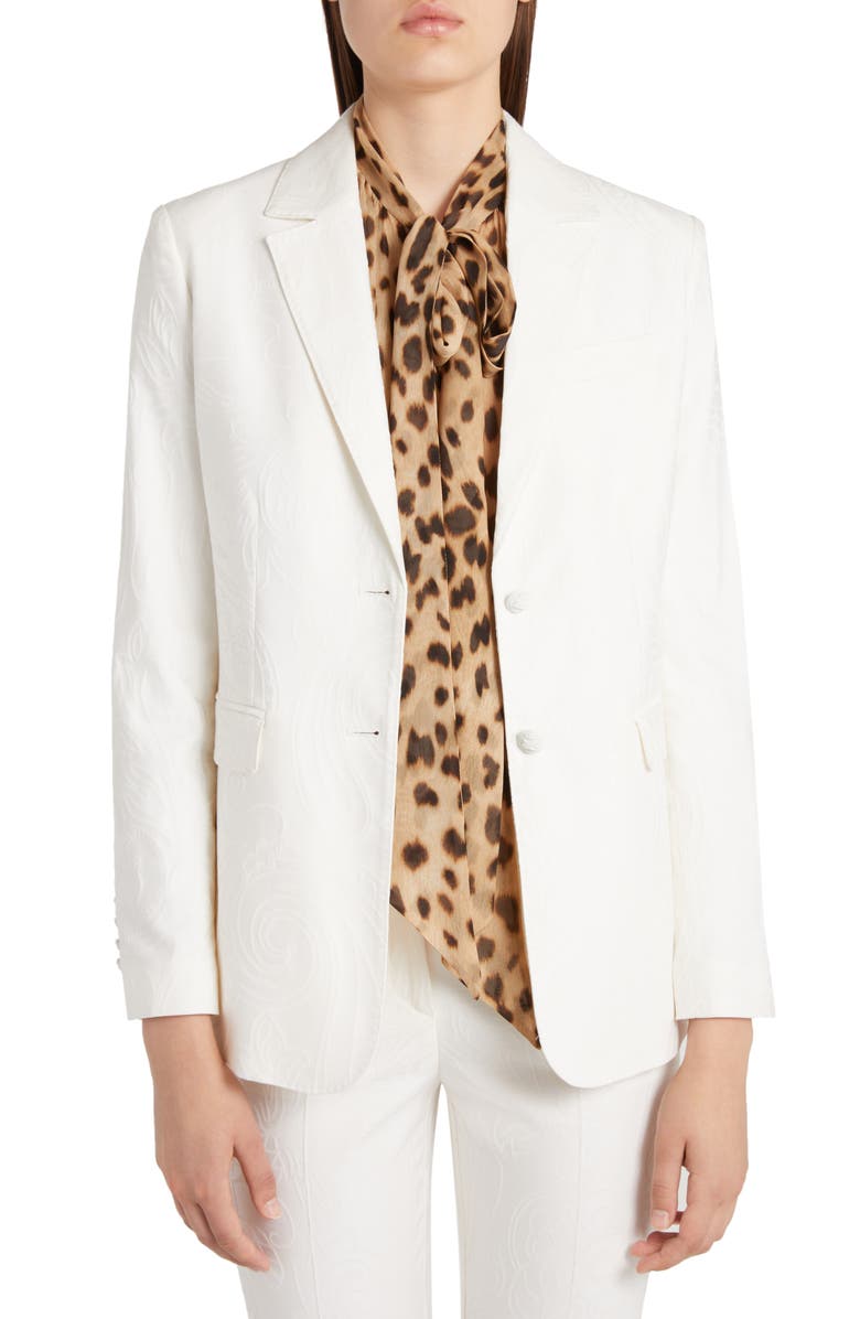 Etro Cotton Blend Blazer, Alternate, color,