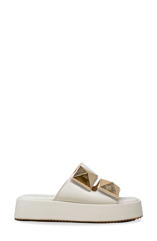 Chase & Chloe Chase And Chloe Pyramid Stud Platform Slide Sandal