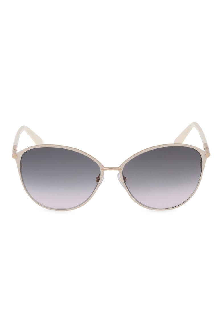 Penelope 59mm Gradient Round Sunglasses, Main, color, SHINY ROSE GOLD / SMOKE