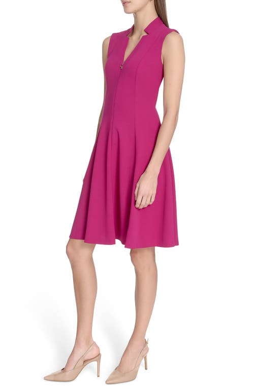 Calvin Klein Zip Front A-line Dress In Pink