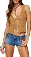 EDIKTED Sadie Split Front Knit Top