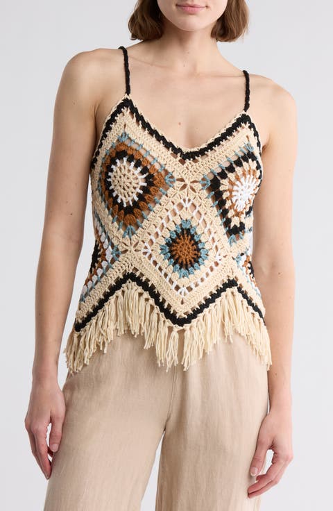 Crochet Fringe Hem Cover-Up Tank