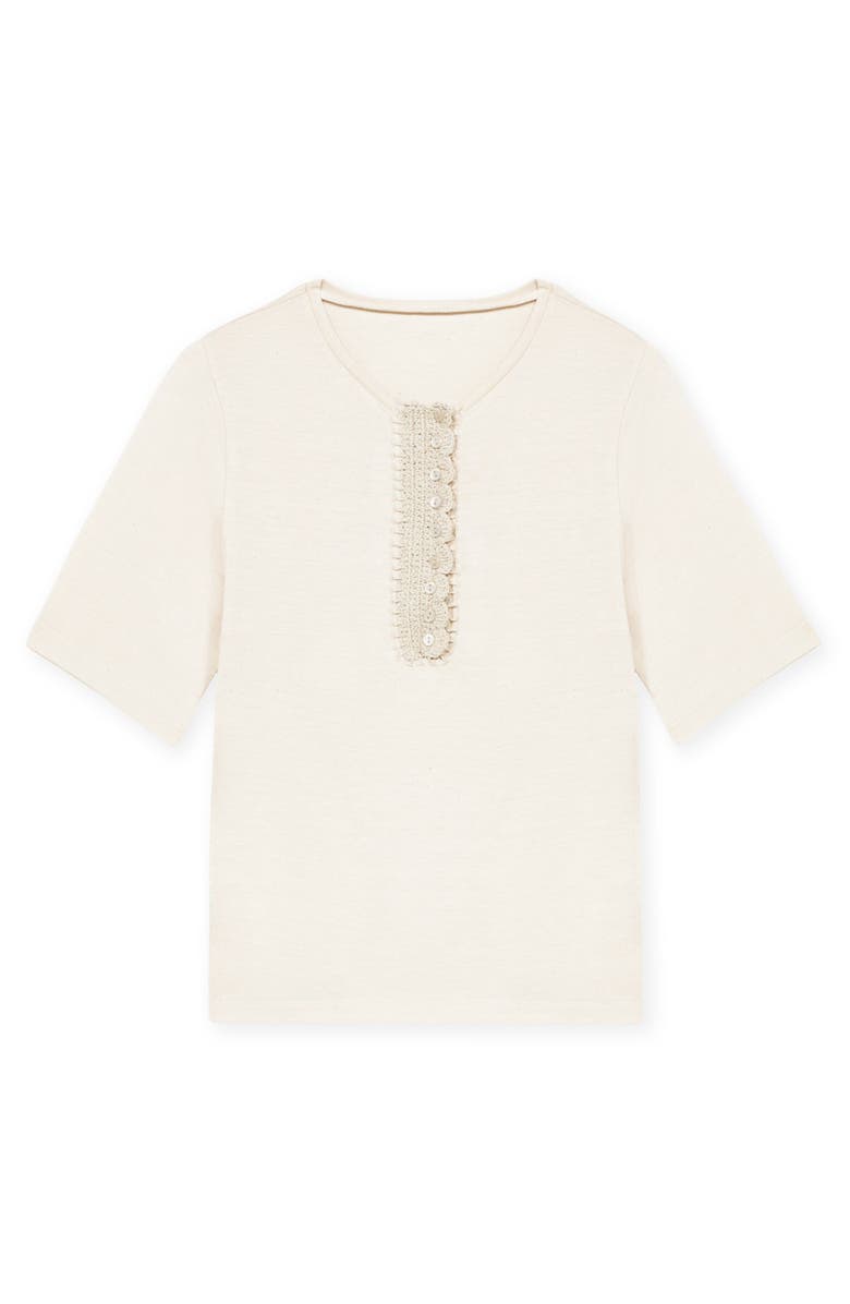 Fortela Cherry Crochet T-Shirt, Main, color, Dove Grey